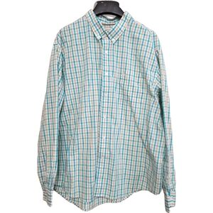 Dockers Teal and White Plaid Casual Shirt